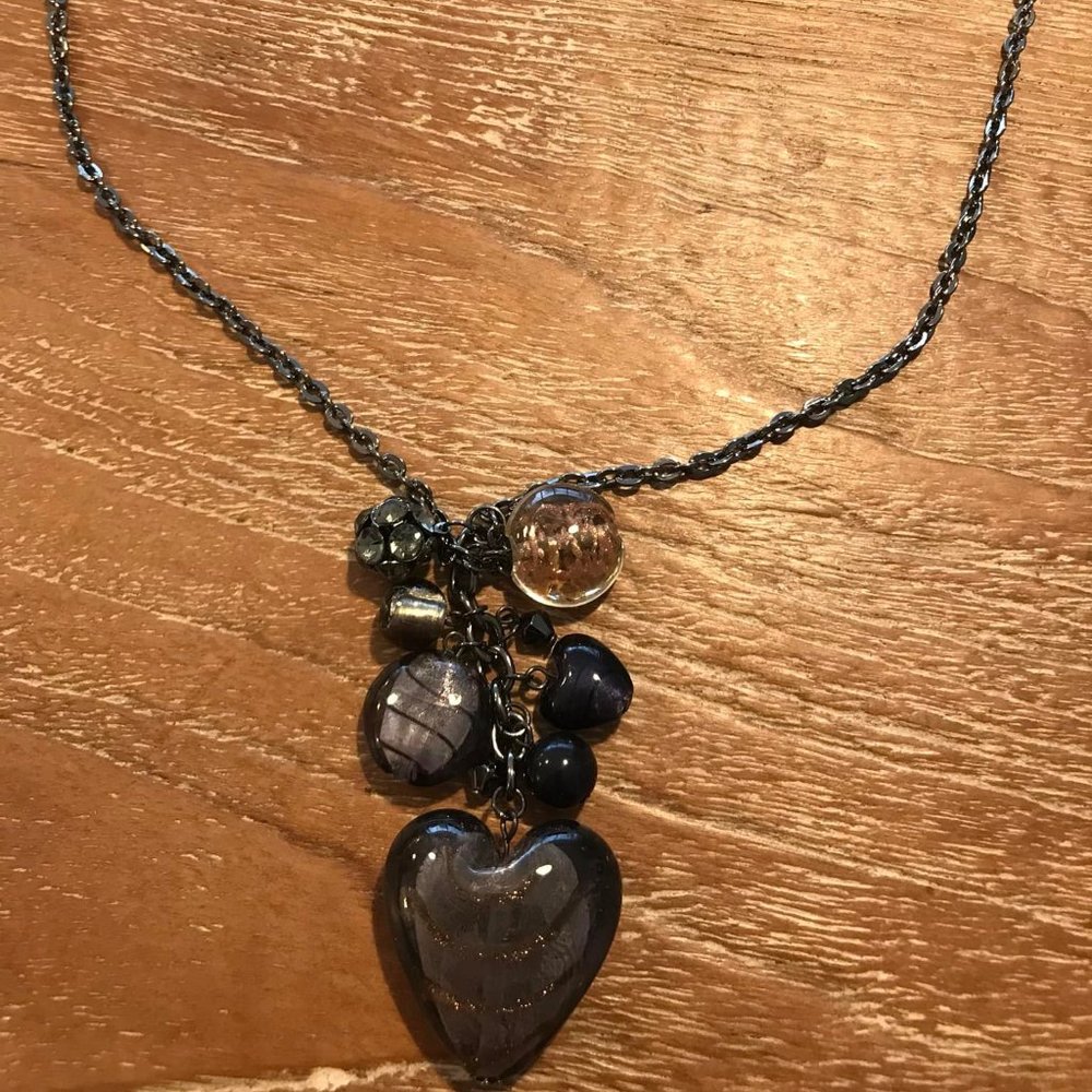 Cookie Lee Giant heart statement necklace